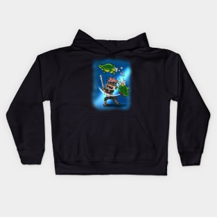 Fires of Triumph: The Epic Journey of a Gaming Dragon Slayer Kids Hoodie